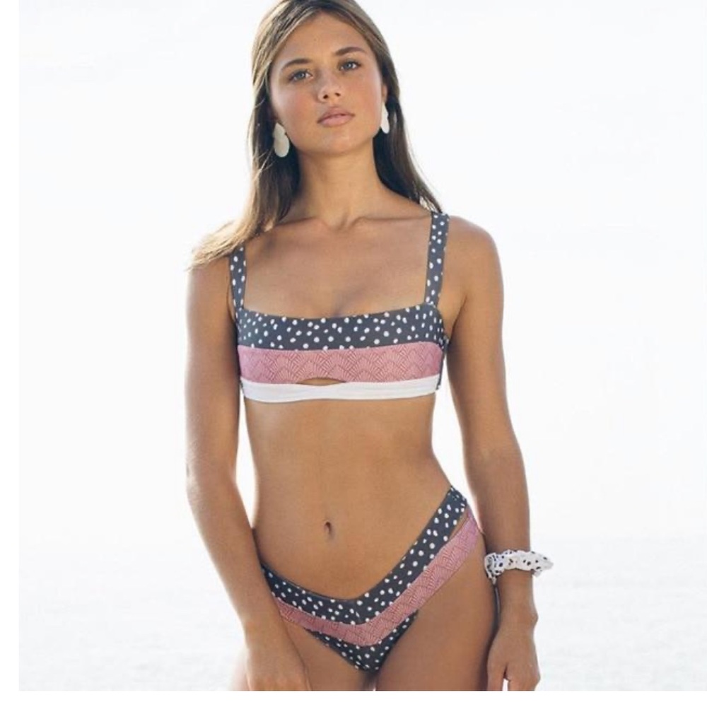 NEW gray, white and mauve bikini